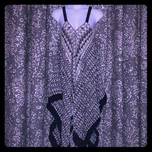 Black and white boho handkerchief dress